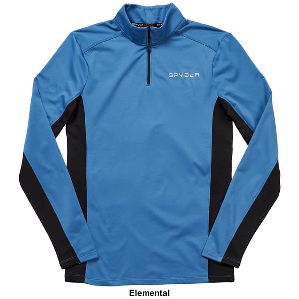 Mens Spyder Long Sleeve 1/4 Zip Color Block Jersey Tee