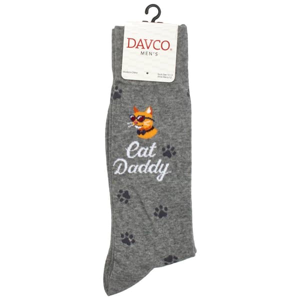 Mens Davco(R) Cat Daddy Paws Crew Socks - image 