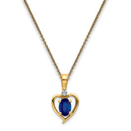 14k Sapphire Diamond Pendant Necklace
