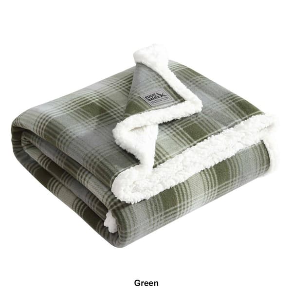 Eddie Bauer Nordic Plaid Reversible Sherpa Throw