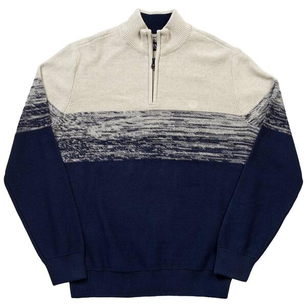 Mens Chaps Ombre Stripe 1/4 Zip Sweater - image 