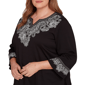 Plus Size Alfred Dunner Barcelona Paisley Split Neck Blouse - image 5