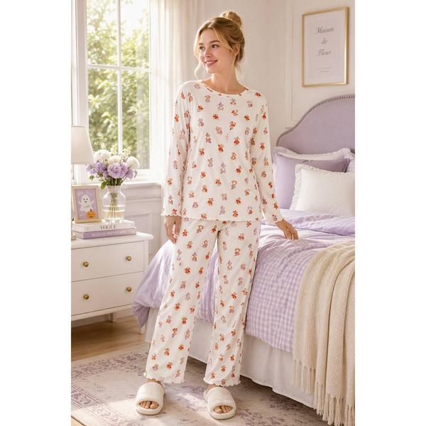 Petite Sincerely Jules Long Sleeve Halloween Bears Pajama Set