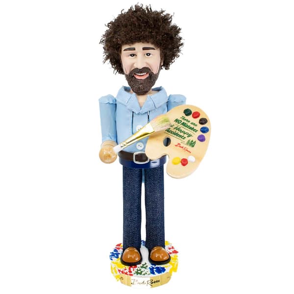 Kurt S. Adler 10in. Bob Ross with Palette Nutcracker - image 