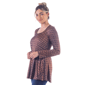 Womens 24/7 Comfort Apparel Brown Long Sleeve Tunic Top - image 2