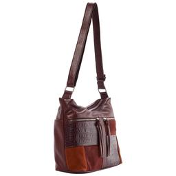 Great American Leatherworks Paneled Collage Hobo Crossbody