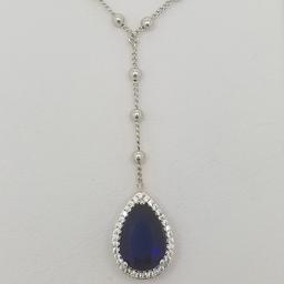 Gemstone & Cubic Zirconia Pear Y-Necklace
