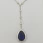Gemstone & Cubic Zirconia Pear Y-Necklace - image 1