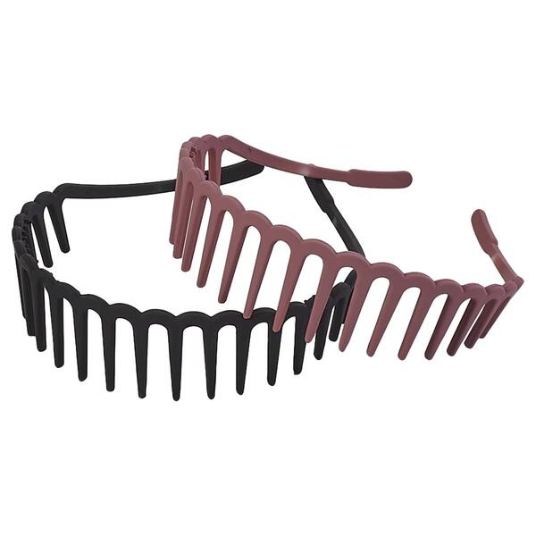 Womens Capelli New York 2pk. Combo Headbands with Teeth - image 