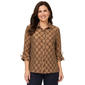 Womens Ali Miles 3/4 Cinched Sleeve Jacquard Dots Blouse - image 1