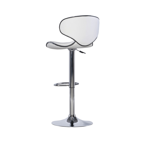 Linon Home Decor Beldon White Faux Leather Adjustable Barstool
