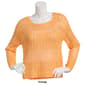 Juniors No Comment Lagoona Open-Stitch Scallop Trim Sweater - image 3