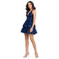 Juniors Blondie Nites Lace Illusion Double Tier Halter Dress - image 4