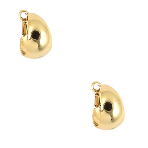 Anne Klein Gold-Tone Wide Band Hoop Earrings - image 