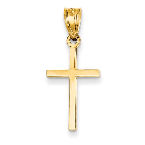 Unisex Gold Classics&#40;tm&#41; 14kt. Yellow Gold Polished Cross Pendant - image 