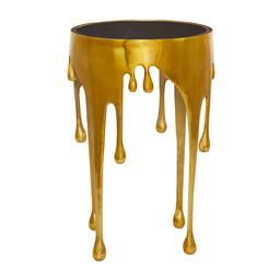 9th & Pike(R) Gold Aluminum Contemporary Accent Table