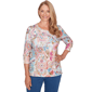 Womens Alfred Dunner Classics 3/4 Sleeve Paisley Floral Blouse - image 1