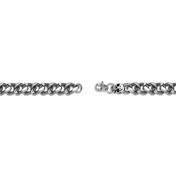Mens Lynx Stainless Steel Curb Chain Bracelet