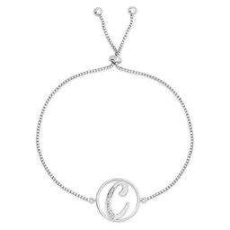 Accents by Gianni Argento Diamond Plated Initial C Adj. Bracelet
