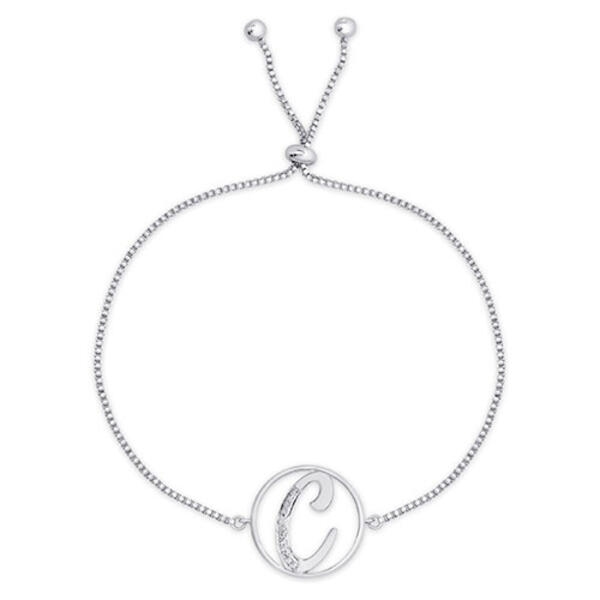 Accents by Gianni Argento Diamond Plated Initial C Adj. Bracelet - image 