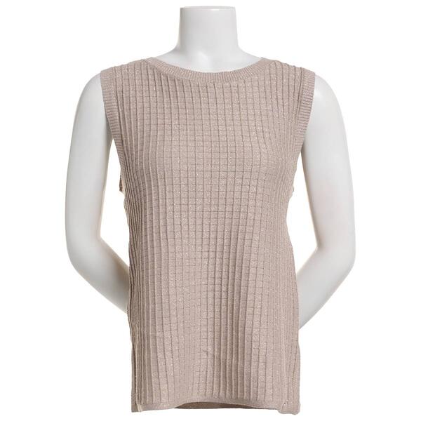 Womens Calvin Klein Sleeveless Textured Sweater w/ Lurex - image 