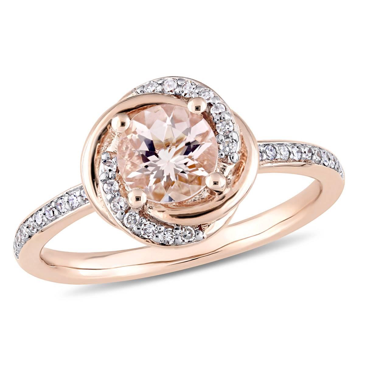 Gemstone Classics™ 10kt. Rose Gold Diamond Swirl Ring