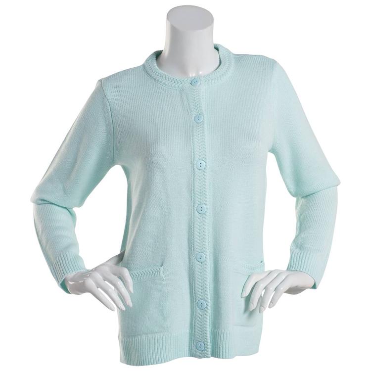 Petite Hasting & Smith Long Sleeve Button Front Solid Cardigan
