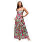 Womens 24/7 Comfort Apparel Pink Paisley Strapless Maxi Dress - image 1