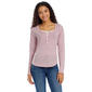 Juniors Pink Rose Lace Scoop Neck Snap Button Top -Pink - image 2