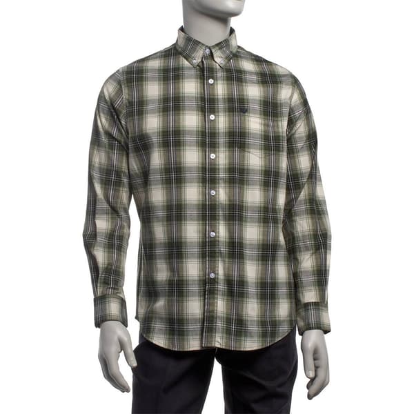 Mens Chaps Long Sleeve Plaid Button Down Shirt - Thyme - image 