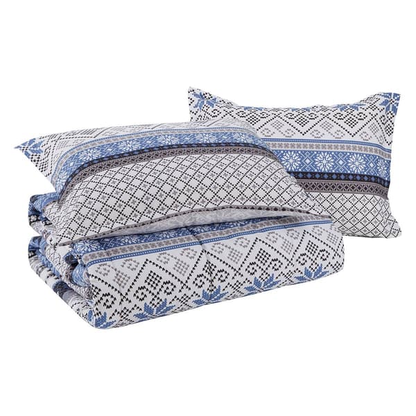 Cedar Court Fair Isle Stripes 3pc. Reversible Comforter Set