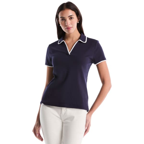 Womens Rafaella(R) Short Sleeve Contrast Trim Polo - image 