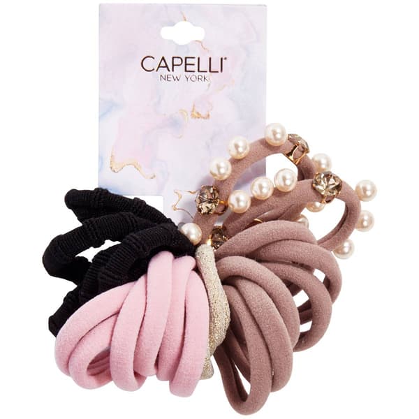 Womens Capelli New York 22pk. Textured Ponies with Faux Pearl - image 