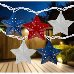 Northlight Seasonal 10ct. 4th of July Metal Star String Lights