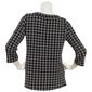 Womens Notations 3/4 Sleeve Grommet Trim Knit Top - image 2