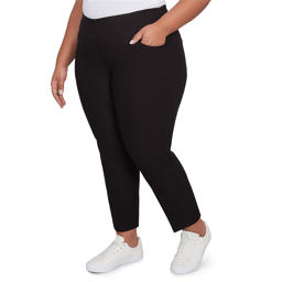 Plus Size Ruby Rd. Key Items Silky Tech Pull On Ankle Pants