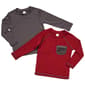 Toddler Boy 90 Degree(R) 2pk. Brushed Terry Long Sleeve Tops - image 1