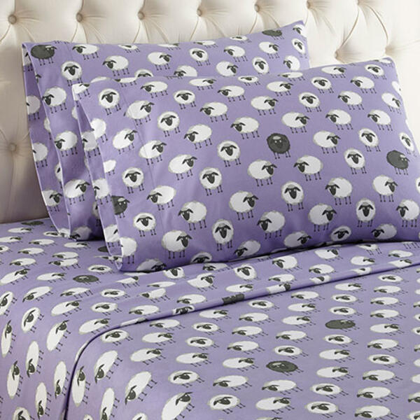 Micro Flannel&#40;R&#41; Sheep Lavender Sheet Set - image 