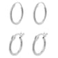 Marsala 12mm Sterling Silver Hoop Earrings Duo Set - image 1