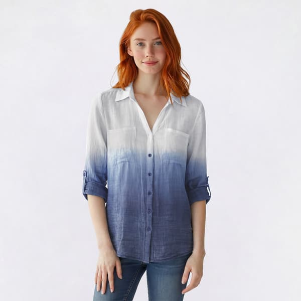 Juniors A. Byer Dip Dye Gauze Blouse - image 