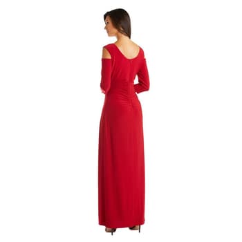 Womens Ru0026M Richards 3/4 Sleeve Cold Shoulder Evening Maxi Dress - Boscov's