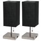 Simple Designs Petite Stick Lamp w/USB Port/Black Shade-Set of 2 - image 2