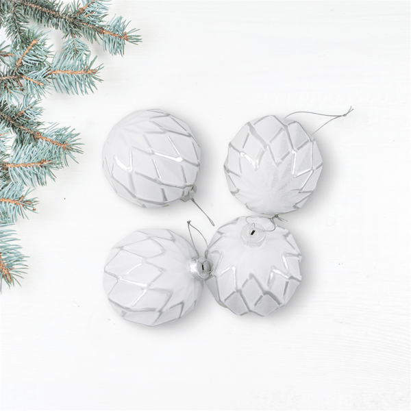Northlight 4ct. Diamond Christmas Glass Ball Ornaments