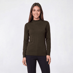 Petite Napa Valley Long Sleeve Solid Mock Neck Sweater