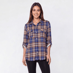 Womens New York Laundry Long Sleeve Rhinestone Button Blouse
