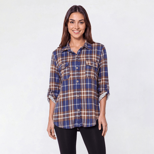 Womens New York Laundry Long Sleeve Rhinestone Button Blouse