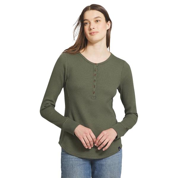Womens LANDS END(R) Long Sleeve Waffle Henley
