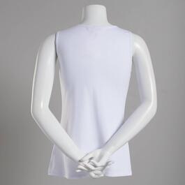 Womens Runway Ready Solid White Milky Tank Top