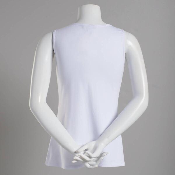 Womens Runway Ready Solid White Milky Tank Top
