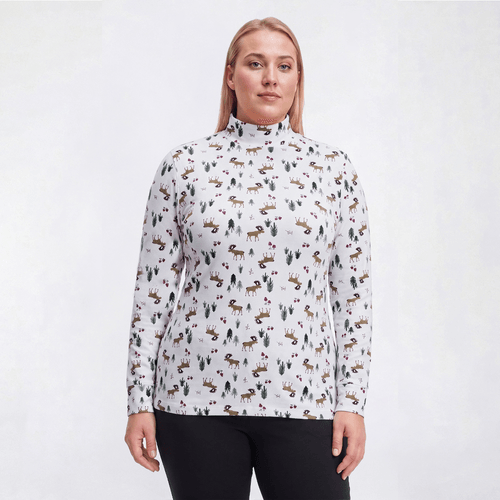 Plus Size Hasting & Smith Moose/Mushroom/Evergreen Tee - image 